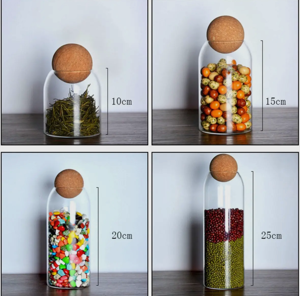 Glass Storage Jar with Cork Lid