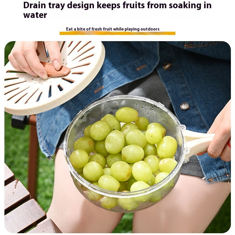 Fruit Drain and Wash bowl with Foldable handle