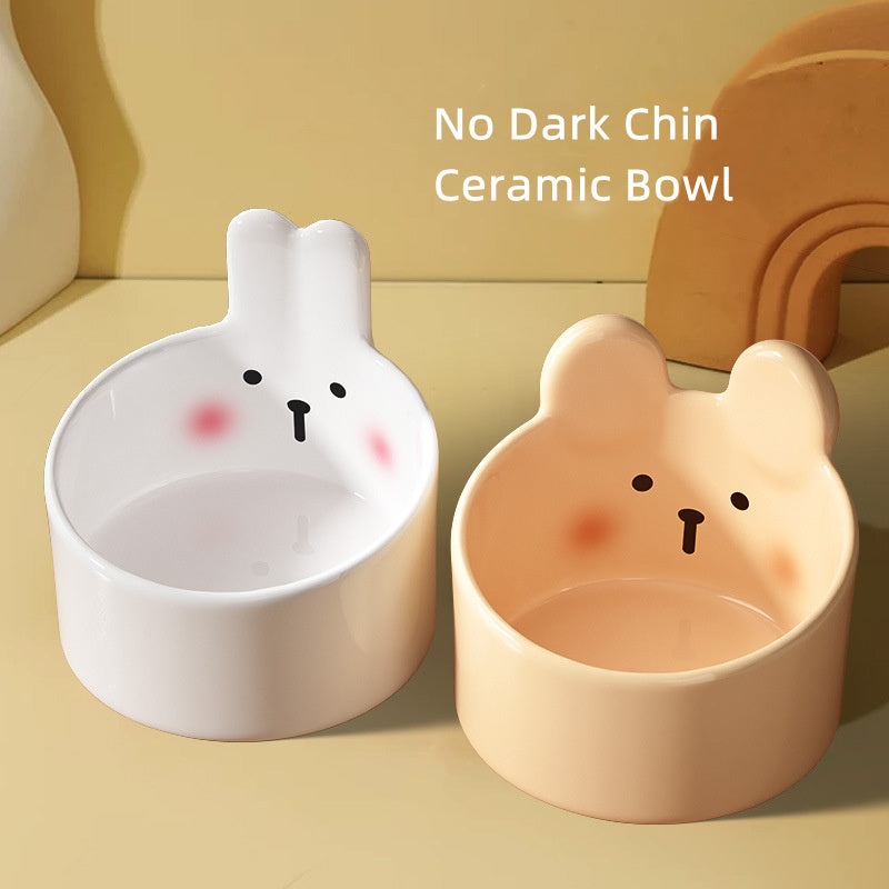 Blush Critter Ceramic Pet Bowl