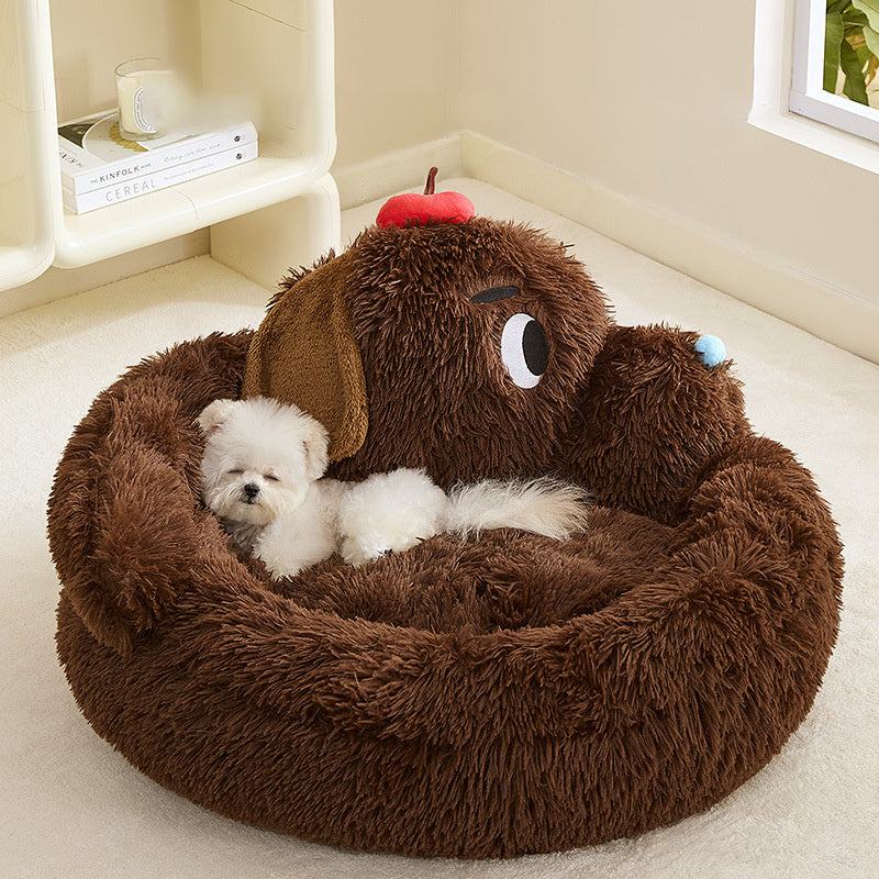 Plush Brown Pet Bed