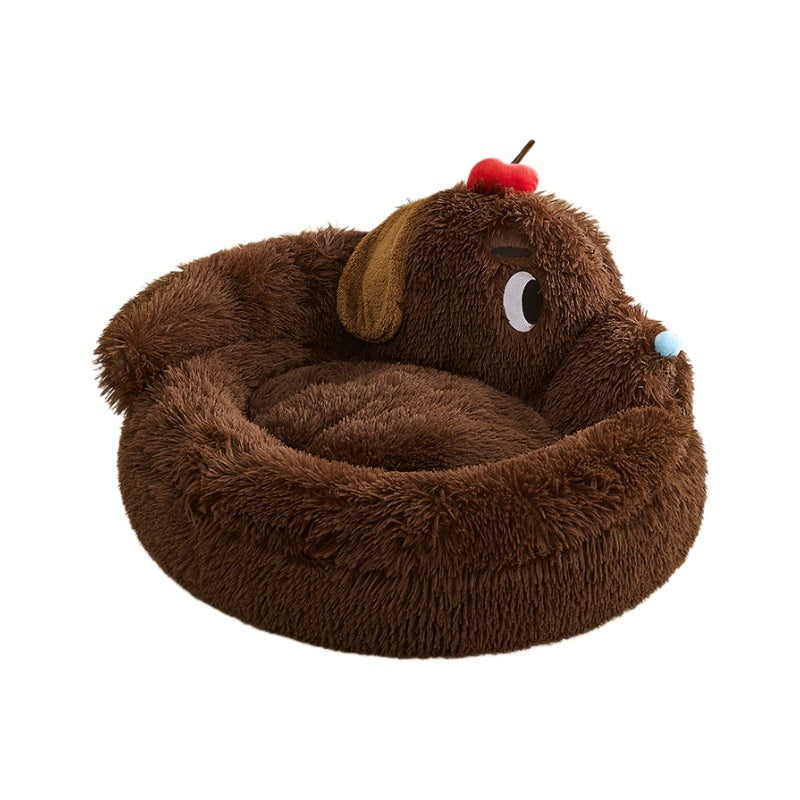 Plush Brown Pet Bed