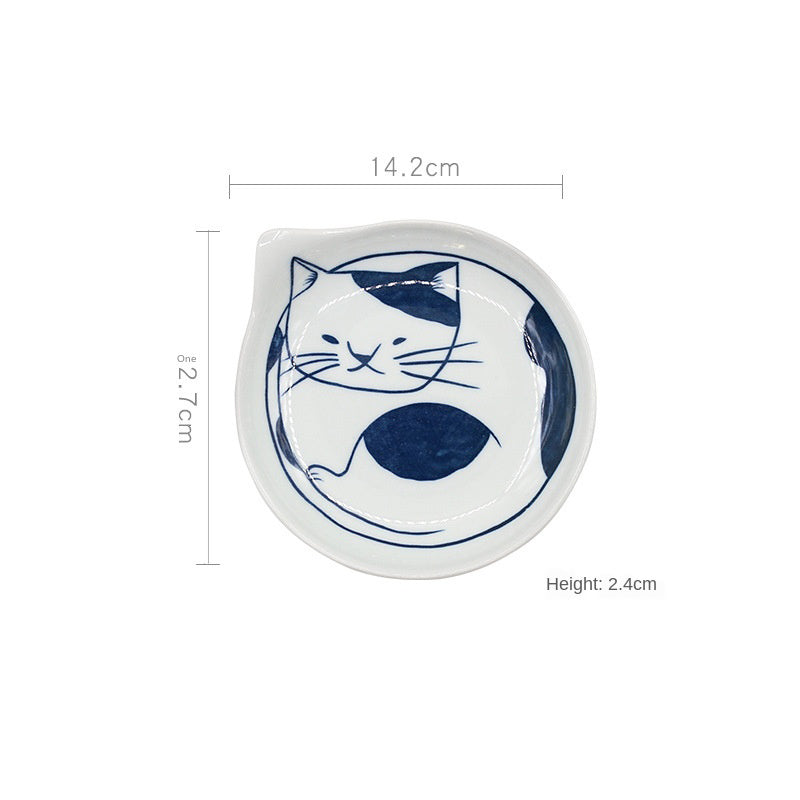 Japanese Plates - Blue Cats