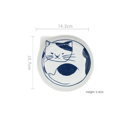 Japanese Plates - Blue Cats