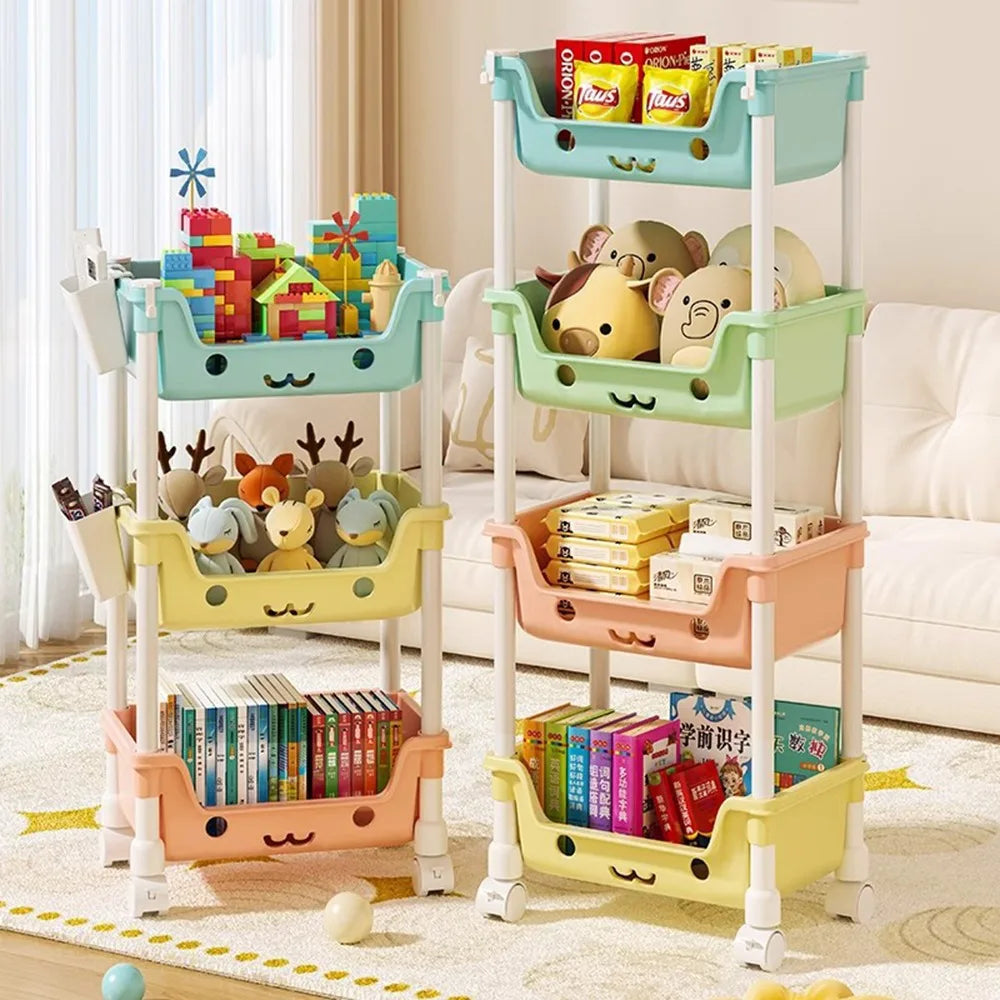 Storage Trolley Toy Rack Bookshelf Organizer Closet Snack_1