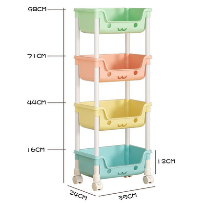 Storage Trolley Toy Rack Bookshelf Organizer Closet Snack_6