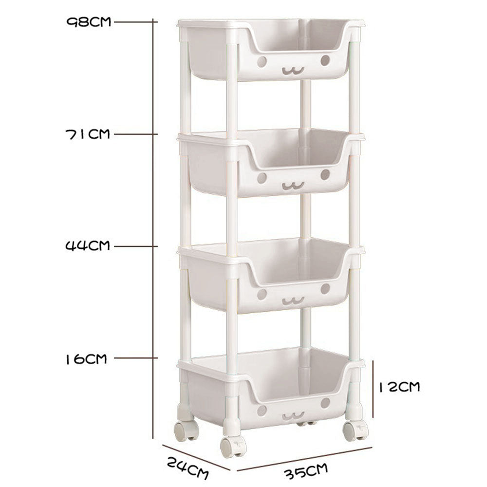 Storage Trolley Toy Rack Bookshelf Organizer Closet Snack_7