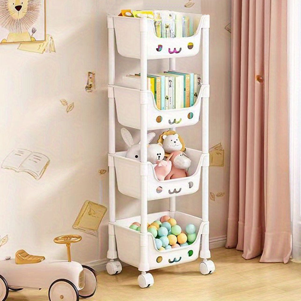 Storage Trolley Toy Rack Bookshelf Organizer Closet Snack_5