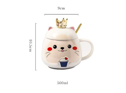 Ceramic Crown Cat - Cup