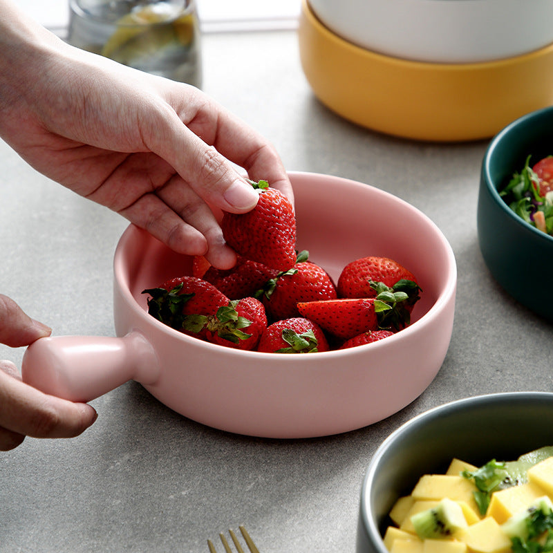 Ceramic Glazed Bowl with Handle