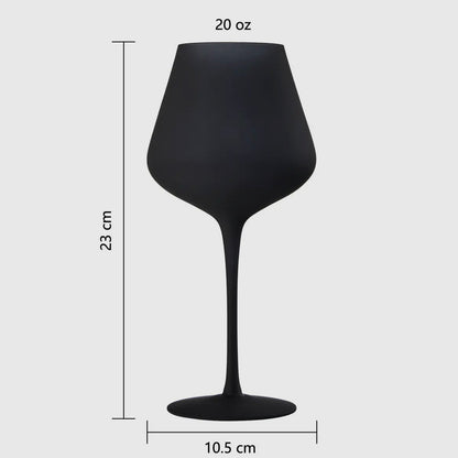 Matte Black Crystal Wine Glass - Set of 2