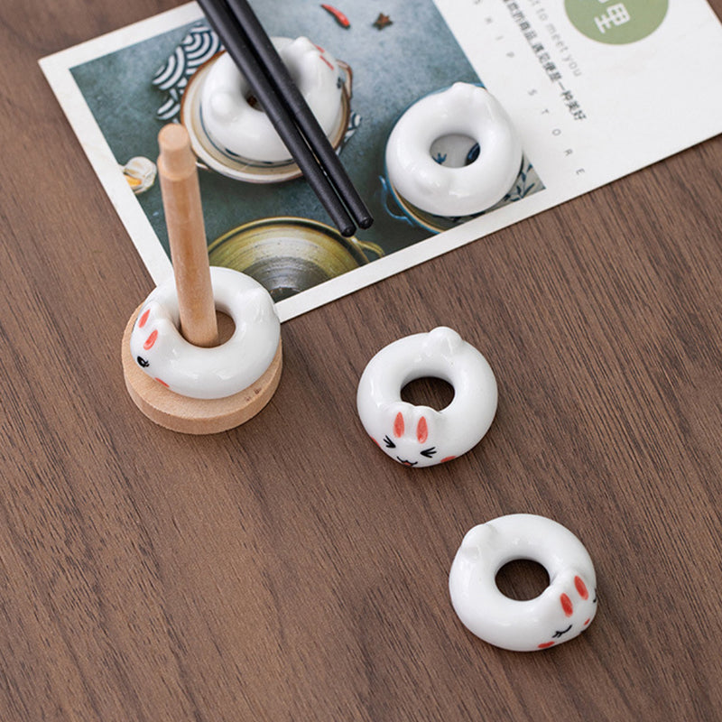 Ceramic Rabbit Chopstick Holder