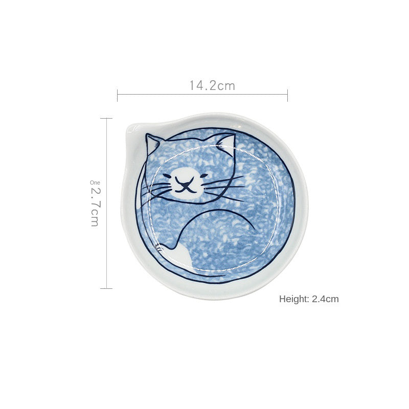 Japanese Plates - Blue Cats