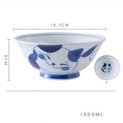 Japanese Style - Cat Ceramic Bowl