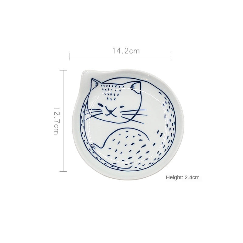 Japanese Plates - Blue Cats