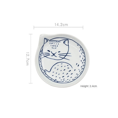 Japanese Plates - Blue Cats