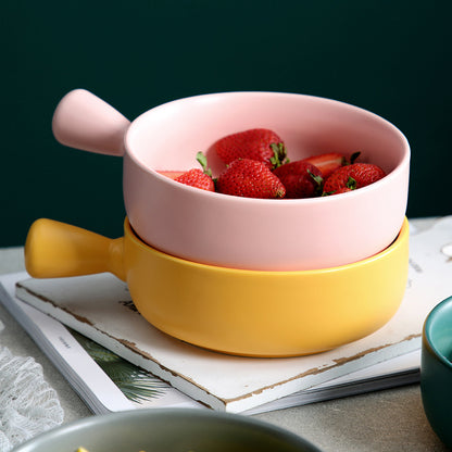 Ceramic Glazed Bowl with Handle