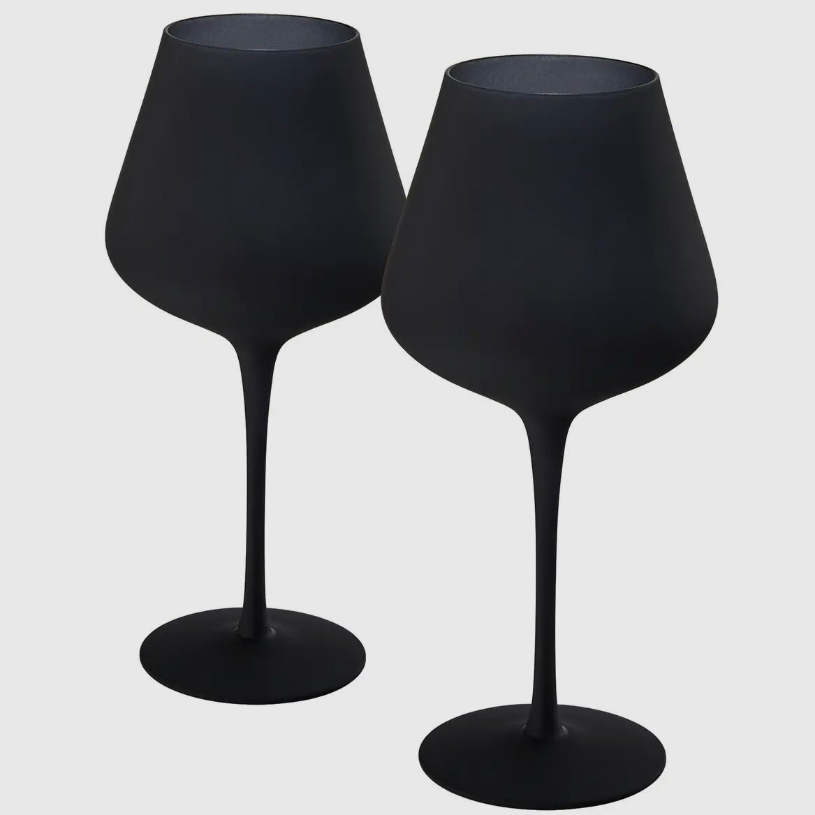 Matte Black Crystal Wine Glass - Set of 2