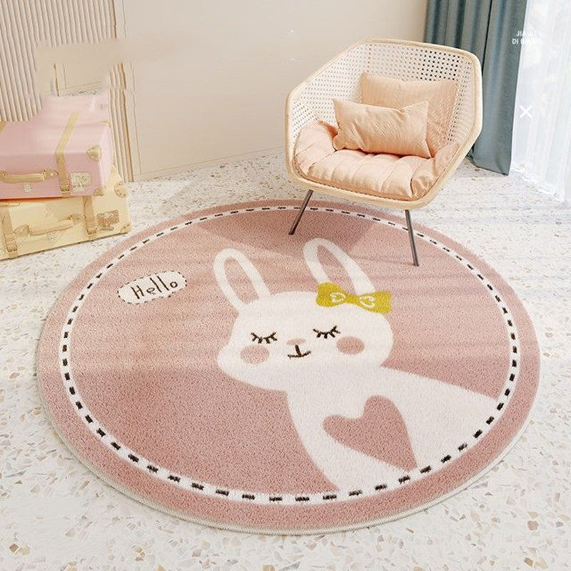 Caring Rabbit - Round Cashmere Rug