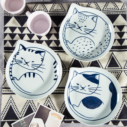 Japanese Plates - Blue Cats