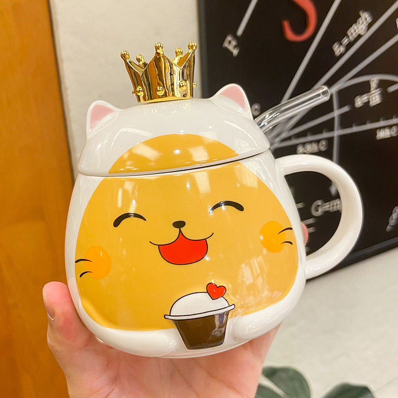 Ceramic Crown Cat - Cup