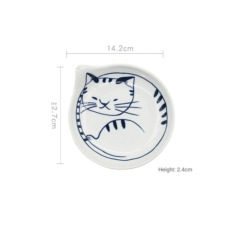 Japanese Plates - Blue Cats