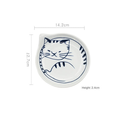 Japanese Plates - Blue Cats