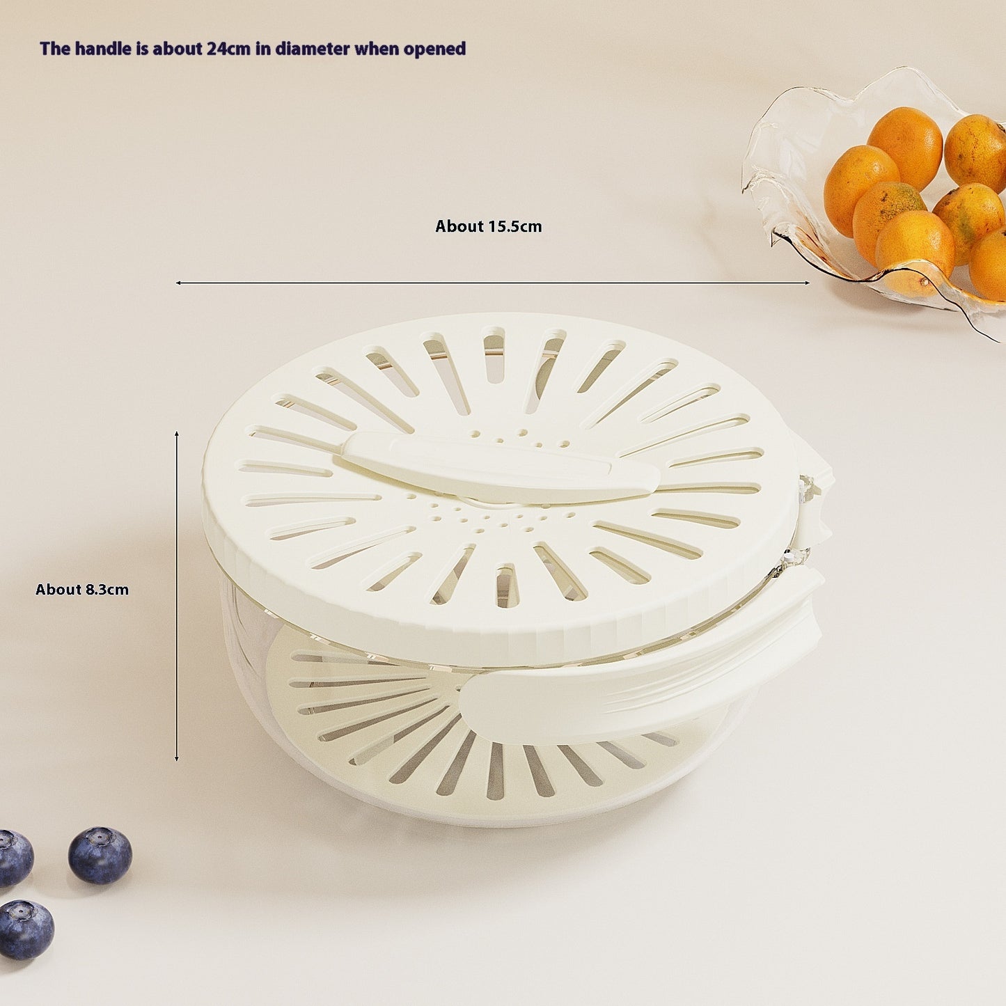 Fruit Drain and Wash bowl with Foldable handle