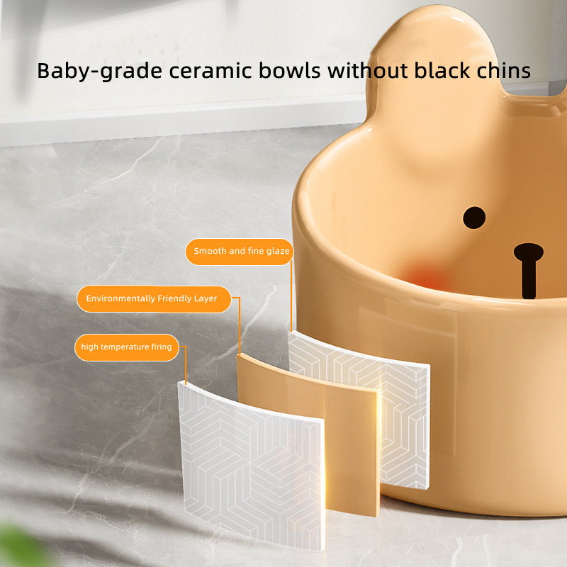 Blush Critter Ceramic Pet Bowl