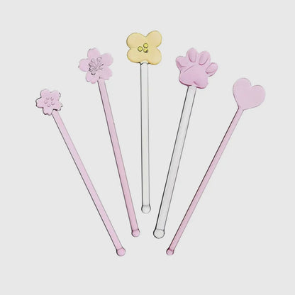 “Sakura” Cute Glass Stirrer - Set of 5