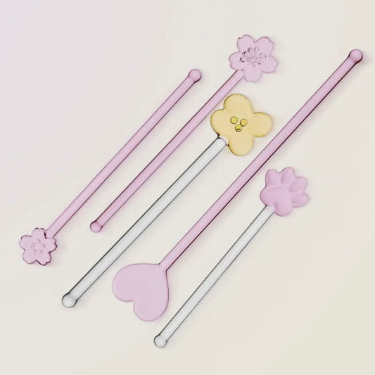 “Sakura” Cute Glass Stirrer - Set of 5