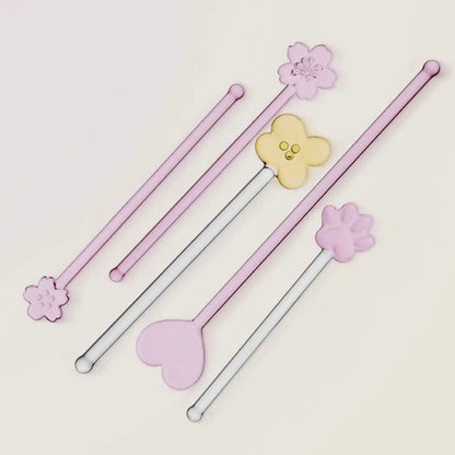 “Sakura” Cute Glass Stirrer - Set of 5