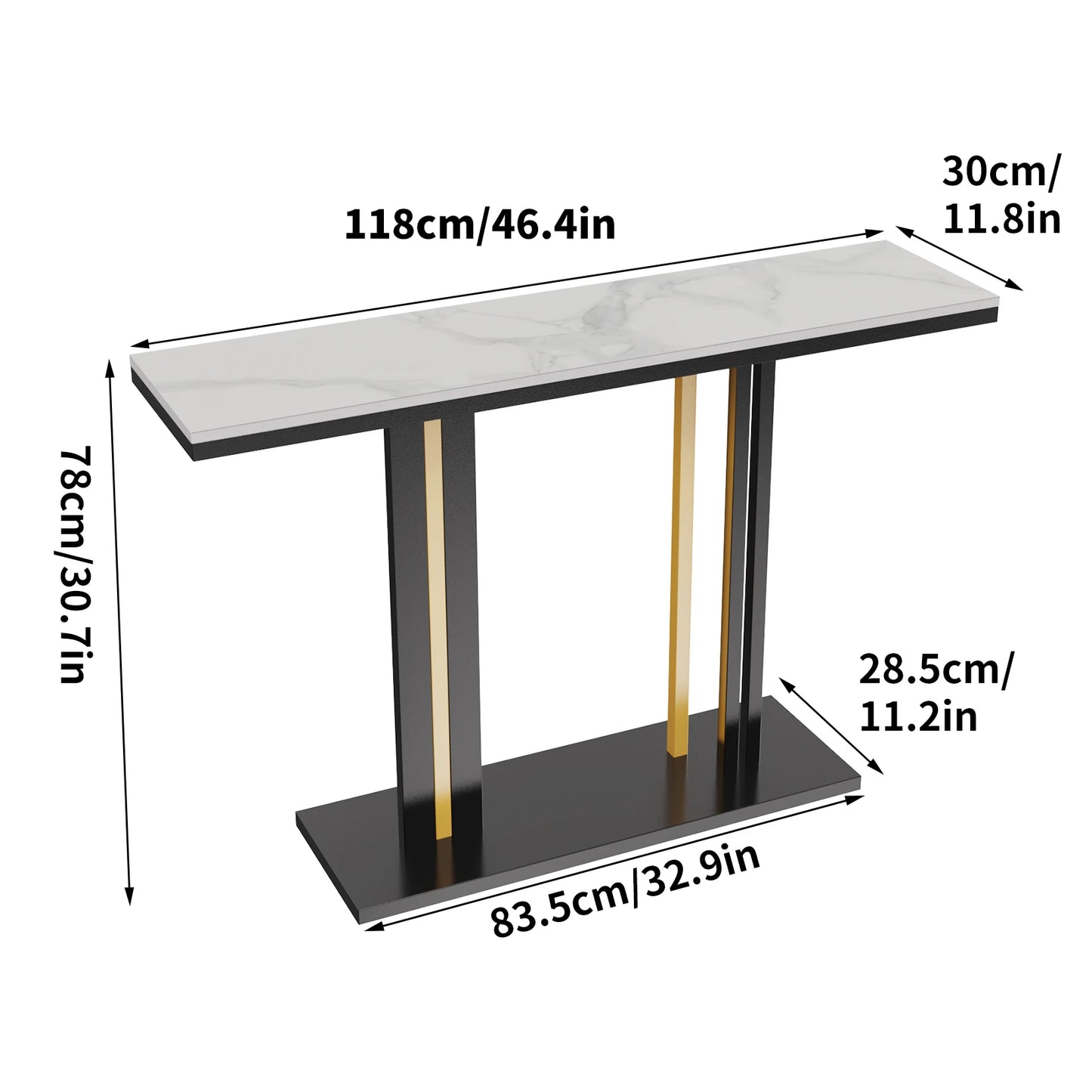 Marble Slate Narrow Table