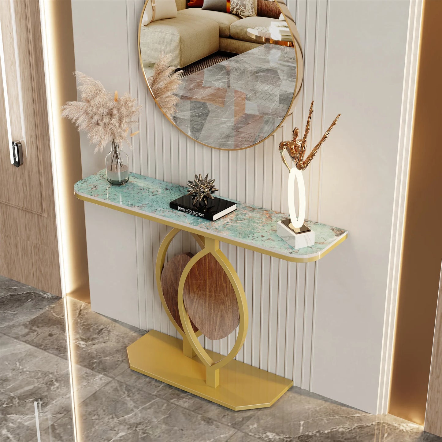 BINGOPAW - Modern Gold Console Table