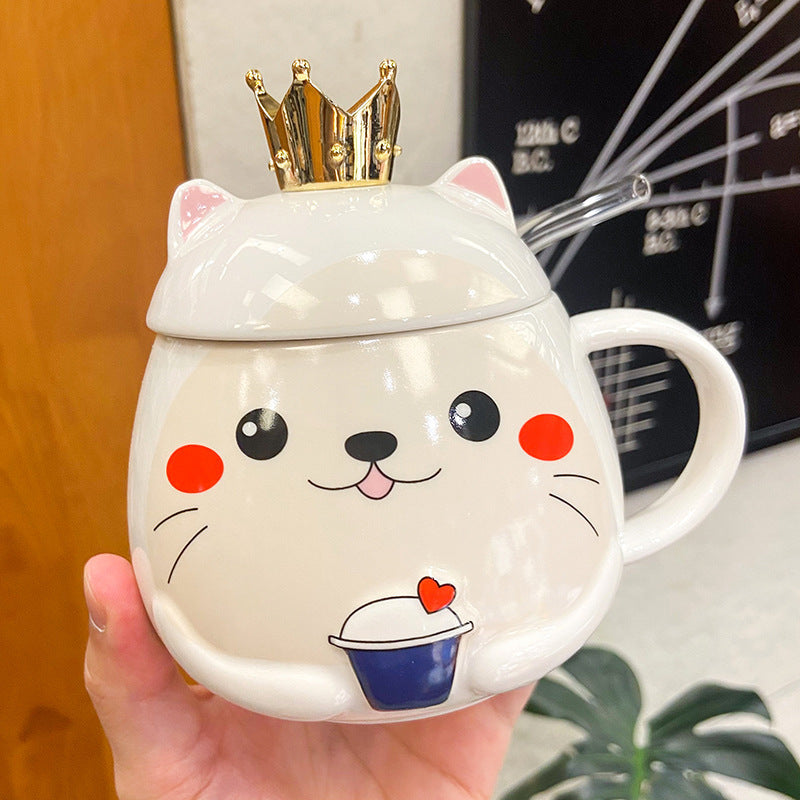 Ceramic Crown Cat - Cup