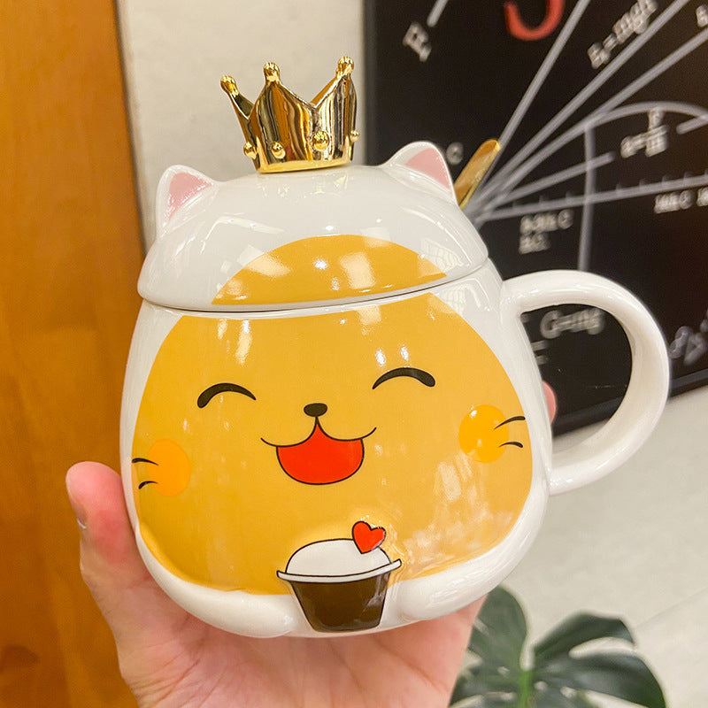 Ceramic Crown Cat - Cup